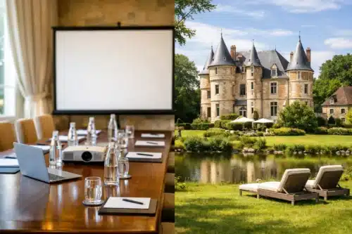 Salle de séminaire avec hébergement au château