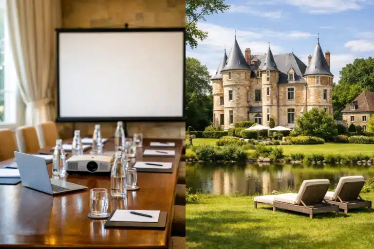Salle de séminaire avec hébergement au château